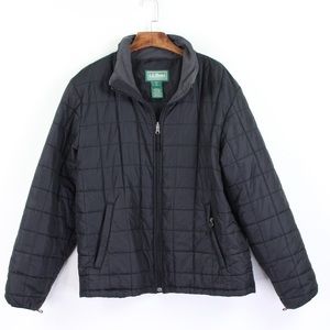 L.L. Bean Black Thinsulate Insulated Outdoor Winter Puffer Jacket Mens Large
